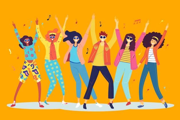 PR_ID20275_6961_Pr-AiSummerIllustration210224-280224.jpg AI Generated Image. Illustration of groovy styled people dancing outdoors in summer, Property released Model Released Zhenikeyev_ID20275_600045_003 Copyright: xZhenikeyevx RECORD DATE NOT STATED