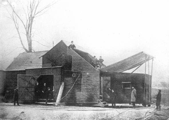 EDISON: STUDIO, 1893. The Black Maria, the world s first motion picture studio erected in 1893, on the grounds of Thomas A. Edison s laboratory, West Orange, New Jersey.  Copyright: xGRANGERx xGRANGERx 0003823