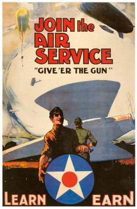 WORLD WAR I: AIR SERVICE. Join the Air Service. U.S. Army Air Service recruiting poster, 1918.  Copyright: xGRANGERx xGRANGERx 0007260