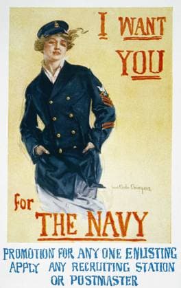 WORLD WAR I: NAVY POSTER, 1917. I Want You for the Navy. American World War I poster by Howard Chandler Christy, 1917.  Copyright: xGRANGERx xGRANGERx 0009629