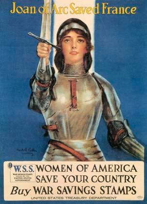 WORLD WAR I: SAVINGS STAMP. American War Savings Stamp poster during World War I, 1917, featuring Joan of Arc, French national heroine.  Copyright: xGRANGERx xGRANGERx 0009831