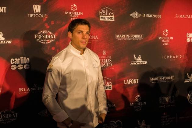 Michelin Guide For France Awards Ceremony - Tours Three Michelin-starred French chef for La Table du Castellet in Le Castellet (Var) Fabien Ferre poses for pictures during the Michelin Guide for France 2024 awards ceremony in Tours, center France on March 18, 2024. The Michelin guide awarded on March 18, 2024 62 stars to French restaurants, a class of 2024 rich in first honors, with 52 first stars, eight second stars and two triple-starred houses. Photo by Pascal Avenet ABACAPRESS.COM Tours Indre-et-Loire (37) France  Copyright: xAvenetxPascal ABACAx