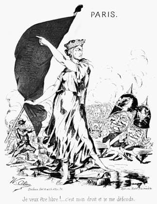 PARIS COMMUNE, 1871. I will be free! It s my right and I defend myself. Lithograph by W. Alexis, French, 1871.  Copyright: xGRANGERx xGRANGERx 0016279