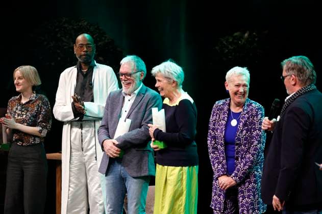 Shari Litt, Dennis Legree, Wolfgang Trepper, Gerburg Jahnke, Lioba Albus and Hape Kerkeling at the Recklinghäuser Hurz comedy award ceremony at the Ruhrfestspielhaus Recklinghausen, 18 03 2024 Foto:xT.xSchröerx xFuturexImagex hurz_4420