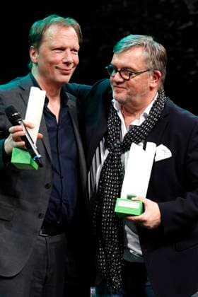 Achim Hagemann and Hape Kerkeling at the Recklinghäuser Hurz comedy award ceremony at the Ruhrfestspielhaus Recklinghausen, 18 03 2024 Foto:xT.xSchröerx xFuturexImagex hurz_4423