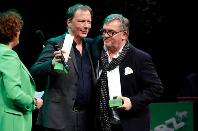 Achim Hagemann and Hape Kerkeling at the Recklinghäuser Hurz comedy award ceremony at the Ruhrfestspielhaus Recklinghausen, 18 03 2024 Foto:xT.xSchröerx xFuturexImagex hurz_4425