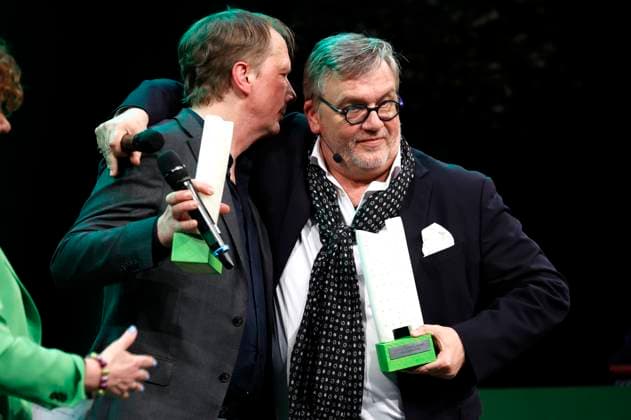 Achim Hagemann and Hape Kerkeling at the Recklinghäuser Hurz comedy award ceremony at the Ruhrfestspielhaus Recklinghausen, 18 03 2024 Foto:xT.xSchröerx xFuturexImagex hurz_4428