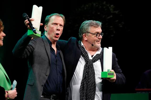 Achim Hagemann and Hape Kerkeling at the Recklinghäuser Hurz comedy award ceremony at the Ruhrfestspielhaus Recklinghausen, 18 03 2024 Foto:xT.xSchröerx xFuturexImagex hurz_4427