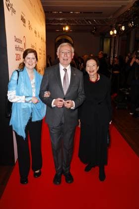 Former German President Horst Koehler with his wife Eva Luise Koehler and daughter Ulrike Koehler at the German Audio Film Award ceremony on 19 March 2024 in Berlin German Audio Film Award 2024 in Berlin