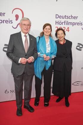 Horst Koehler former Federal President with his wife Eva Luise Koehler and daughter Ulrike Koehler Award ceremony for the 22 German Audio Film Prize 2024 at Deutsche Telekoms Capital City Representative Office in Berlin on 19 March 2024 22 German Audio Film Prize 2024