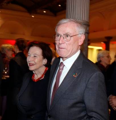 Horst Koehler with his wife Eva Luise at the German Audio Film Award 2024 in the Deutsche Telekom Berlin Capital Representation Office