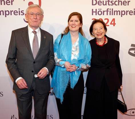 Horst Koehler, Ulrike Koehler, Eva Luise Koehler at the German Audio Film Award 2024 in the Deutsche Telekom Berlin Capital Representation Office