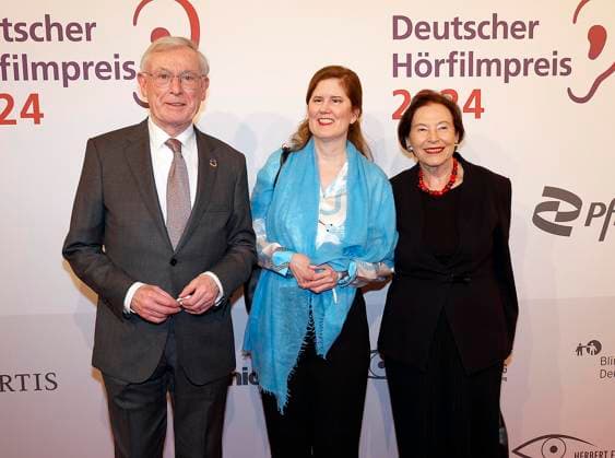 Horst Koehler, Ulrike Koehler, Eva Luise Koehler at the German Audio Film Award 2024 in the Deutsche Telekom Berlin Capital Representation Office