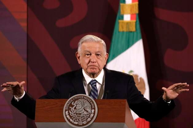 Mexican President, Lopez Obrador Daily Briefing March 20, 2024, Mexico City, Mexico:Mexico™s President, Andres Manuel Lopez Obrador gesticulates while answers question for the media during his daily briefing at the National Palace. on March 20, 2024 in Mexico City, Mexico (Photo by Luis Barron Eyepix Group) Copyright: xLuisxBarronx xEyepixxGroupx LB_20032024_114632