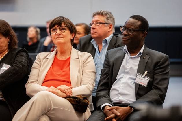 Saskia Esken, Karamba Diaby at the presentation of the Otto Wels Prize in the German Bundestag, 20 3 2024, Bundestag, Reichstag Building, Berlin, Germany kreativmedia_spd_39