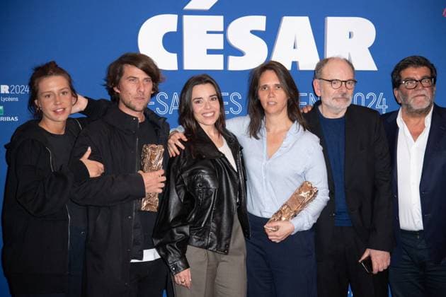 Cesar Des Lyceens 2024 Award Grand Rex Adele Exarchopoulos, Hugo Selignac, Elodie Bouchez, Jeanne Herry and Alain Attal attending the Cesar Des Lyceens 2024 Award at the Grand Rex Cinema in Paris, France, on March 20, 2024. Photo by Aurore Marechal ABACAPRESS.COM Paris France  Copyright: xMarechalxAurore ABACAx