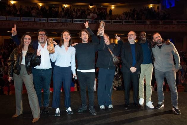 Cesar Des Lyceens 2024 Award Grand Rex Elodie Bouchez, Alain Attal, Jeanne Herry, Hugo Selignac, Adele Exarchopoulos, Jean-Pierre Darroussin, Birane Ba and Fred Testot attending the Cesar Des Lyceens 2024 Award at the Grand Rex Cinema in Paris, France, on March 20, 2024. Photo by Aurore Marechal ABACAPRESS.COM Paris France  Copyright: xMarechalxAurore ABACAx