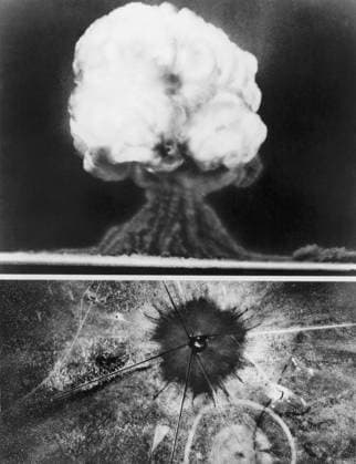 FIRST ATOMIC BOMB, 1945. The first atomic explosion, 16 July 1945, in New Mexico.  Copyright: xGRANGERx xGRANGERx 0045837