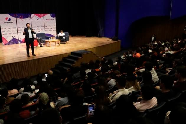 March 20, 2024, Mexico City, Mexico: Jorge Alvarez Maynez, candidate for Presidency of Mexico by the Citizen Movement Party, speaks on a meet with Universidad La Salle students as part of their campaign activities heading to the presidency of Mexico. on March 20, 2024 in Mexico City, Mexico. Mexico City Mexico - ZUMAe321 20240320_zia_e321_042 Copyright: xLuisxBarronx