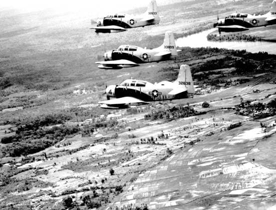Vietnam: A-1E Skyraider aircraft of the 34th Tactical Group, based at Bien Hoa, South Vietnam, fly in formation over South Vietnam on way to target on June 25, 1965 The Second Indochina War, known in America as the Vietnam War, was a Cold War era military conflict that occurred in Vietnam, Laos, and Cambodia from 1 November 1955 to the fall of Saigon on 30 April 1975. This war followed the First Indochina War and was fought between North Vietnam, supported by its communist allies, and the government of South Vietnam, supported by the U.S. and other anti-communist nations. The U.S. government viewed involvement in the war as a way to prevent a communist takeover of South Vietnam and part of their wider strategy of containment.<br ><br > The Copyright: xxPicturesxFromxHistoryx
