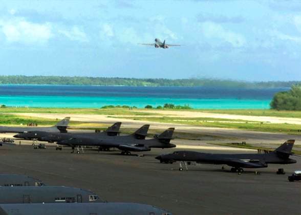 BIOT (British Indian Ocean Territory): USAF B-1 Bombers at the air base on Diego Garcia The British Indian Ocean Territory (BIOT) or Chagos Islands (formerly the Oil Islands) is an overseas territory of the United Kingdom situated in the Indian Ocean, halfway between Africa and Indonesia. The territory comprises a group of seven atolls comprising more than 60 individual islands, situated some 500 kilometers (310 mi) due south of the Maldives archipelago. The largest island is Diego Garcia (area 44 km squared), the site of a joint military facility of the United Kingdom and the United States. Following the eviction of the native population (Chagossians) in the 1960s, the only inhabitants are US and British military personnel and associated c Copyright: xxPicturesxFromxHistoryx
