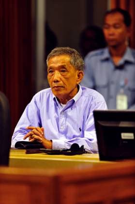 Cambodia: Kang Kek Iew, aka Comrade Duch, former Khmer Rouge Commandant at Tuol Sleng S21 Prison and Santebal chief, 26 July 2010. Photo courtesy eccc.gov.kh (CC BY 2.0 License) Kang Kek Iew or Kaing Kek Iev, also romanized as Kaing Guek Eav, nom de guerre Comrade Duch or Deuch; or Hang Pin, (born 17 November 1942) is a former leader in the Khmer Rouge communist movement, which ruled Democratic Kampuchea from 1975 to 1979. He is best known for heading the Khmer Rouge special branch and running the infamous Tuol Sleng (S-21) prison camp in Phnom Penh. The first Khmer Rouge leader to be tried by the Extraordinary Chambers in the Courts of Cambodia for the crimes of the regime, he was convicted of crimes against humanity, murder, and torture f Copyright: xeccc.gov.khx(CCxBYx2.0xLicense)xeccc.gov.khx xPicturesxFromxHistx