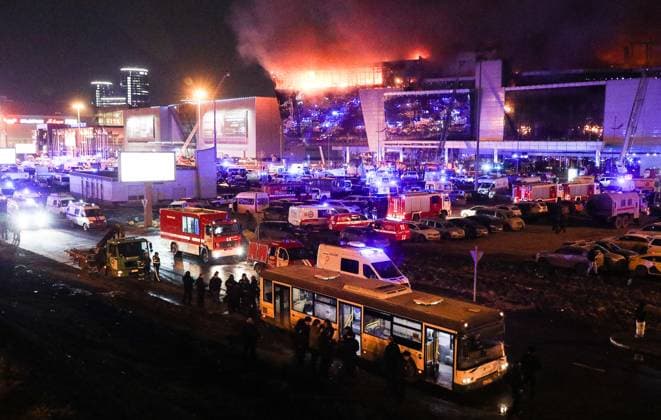 03 22 2024 Unknown people staged a shooting in the Crocus City Hall, people are being evacuated SergeyxPetrov