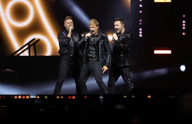 Irish Band Westlife In Concert Of Their Wild Dreams Tour March 22, 2024, Mexico City, Mexico: Nicky Byrne, Shane Filan, Kian Egan members of te Irish band Westlife performs during The Wild Dreams tour at the Arena CDMX. on March 22, 2024 in Mexico City, Mexico. (Photo by Luis Marin Eyepix Group) Copyright: xLuisxMarin xEyepixxGroupx LM_22032024_114951