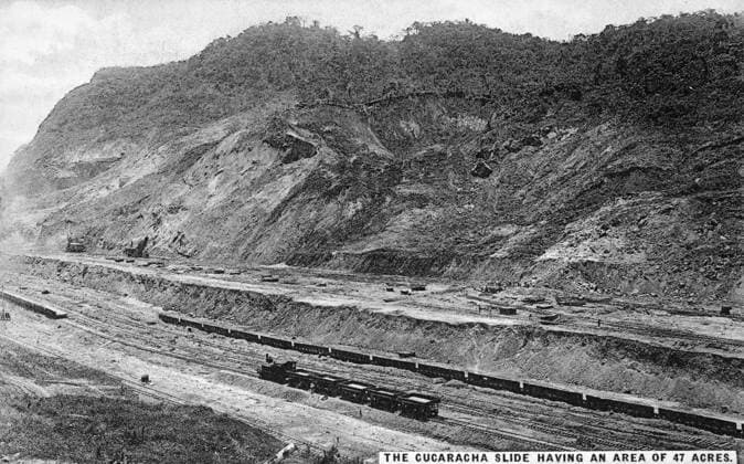 PANAMA CANAL, c1910. The Cucaracha Slide, during the construction of the Panama Canal. Photopostcard, c1910.  Copyright: xGRANGERx xGRANGERx 0091411