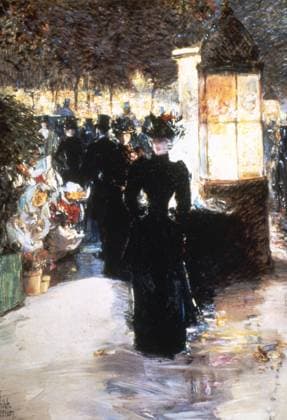 HASSAM: PARIS NOCTURNE. A Paris Nocturne. Oil painting by Childe Hassam, 1889-90.  Copyright: xGRANGERx xGRANGERx 0133636