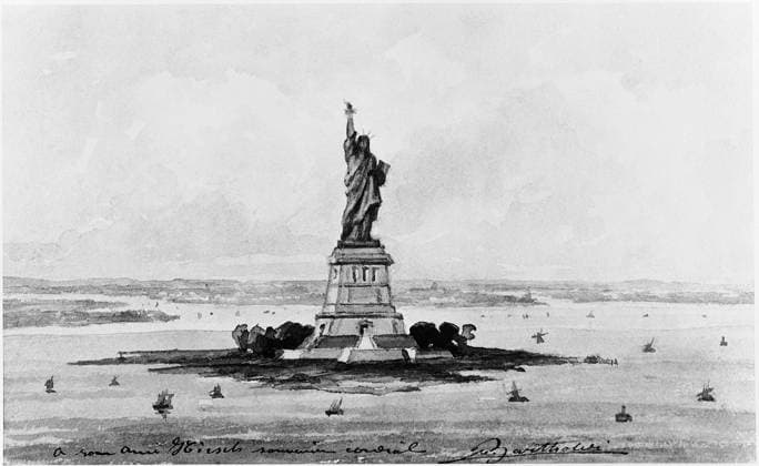 STATUE OF LIBERTY, c1886. Sketch of the Statue of Liberty in New York Harbor by Frederic-Auguste Bartholdi, c1886.  Copyright: xGRANGERx xGRANGERx 0162995
