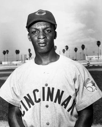 CURT FLOOD (1938-1997). American baseball player. Playing for the Cincinnati Reds. Photograph, 1956.  Copyright: xGRANGERx xGRANGERx 0169741