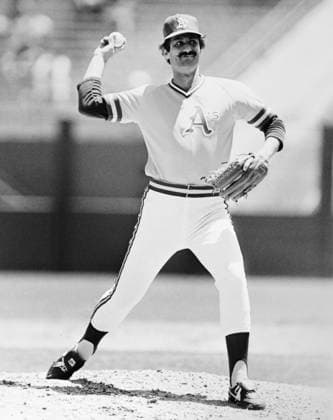 ROLLIE FINGERS (1946- ). Roland Glen Fingers, known as Rollie. American baseball pitcher. As a member of the Oakland Athletics. Photograph, c1973.  Copyright: xGRANGERx xGRANGERx 0169911