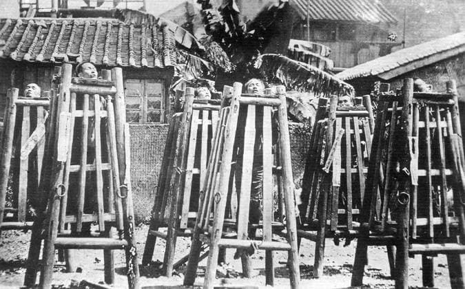 China: Execution of Boxers near Beijing, c. 1901 The Boxer Rebellion, also known as Boxer Uprising or Yihetuan Movement, was a proto-nationalist movement by the Righteous Harmony Society in China between 1898 and 1901, opposing foreign imperialism and Christianity.<br ><br > The uprising took place in response to foreign spheres of influence in China, with grievances ranging from opium traders, political invasion, economic manipulation, to missionary evangelism. In China, popular sentiment remained resistant to foreign influences, and anger rose over the unequal treaties , which the weak Qing state could not resist.<br ><br > Concerns grew that missionaries and Chinese Christians could use this decline to their advantage, appropriating l Copyright: xxPicturesxFromxHistoryx