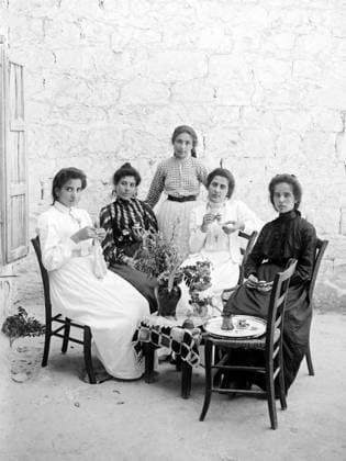 Palestine: A Middle class family enjoying afternoon coffee, Jerusalem, c. 1910 Palestine (Arabic: ÙÙ Ø³Ø·ÙäÙÜŽ Filasá¹­Ä«n, Falasá¹­Ä«n, Filisá¹­Ä«n; Greek: Î Î±Î»Î±Î¹ÏƒÏ Î¯Î½Î·, PalaistinÄ ; Latin: Palaestina; Hebrew: ×¤×œ× ×ª×™× × Palestina) is a name given to the geographic region between the Mediterranean Sea and the Jordan River. The region is also known as the Land of Israel (Hebrew: ××¨×¥Ö¾×™× ×¨××œ Eretz-Yisra el), the Holy Land and the Southern Levant.<br ><br > In 1832 Palestine was conquered by Muhammad Ali s Egypt, but in 1840 Britain intervened and returned control of the Levant to the Ottomans in return for further capitulations. The end of the 19th century saw the beginning of Zionist immigration and the Revival of the Copyright: xxPicturesxFromxHistoryx