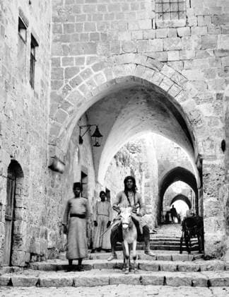Palestine: Palestinian riding a donkey on the street leading to Zion Gate, Jerusalem, c. 1910 Palestine (Arabic: ÙÙ Ø³Ø·ÙäÙÜŽ Filasá¹­Ä«n, Falasá¹­Ä«n, Filisá¹­Ä«n; Greek: Î Î±Î»Î±Î¹ÏƒÏ Î¯Î½Î·, PalaistinÄ ; Latin: Palaestina; Hebrew: ×¤×œ× ×ª×™× × Palestina) is a name given to the geographic region between the Mediterranean Sea and the Jordan River. The region is also known as the Land of Israel (Hebrew: ××¨×¥Ö¾×™× ×¨××œ Eretz-Yisra el), the Holy Land and the Southern Levant.<br ><br > In 1832 Palestine was conquered by Muhammad Ali s Egypt, but in 1840 Britain intervened and returned control of the Levant to the Ottomans in return for further capitulations. The end of the 19th century saw the beginning of Zionist immigration and the Copyright: xxPicturesxFromxHistoryx