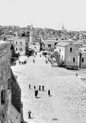 Palestine: Bethlehem from the Church of the Nativity, c. 1910 Palestine (Arabic: ÙÙ Ø³Ø·ÙäÙÜŽ Filasá¹­Ä«n, Falasá¹­Ä«n, Filisá¹­Ä«n; Greek: Î Î±Î»Î±Î¹ÏƒÏ Î¯Î½Î·, PalaistinÄ ; Latin: Palaestina; Hebrew: ×¤×œ× ×ª×™× × Palestina) is a n ame given to the geographic region between the Mediterranean Sea and the Jordan River. The region is also known as the Land of Israel (Hebrew: ××¨×¥Ö¾×™× ×¨××œ Eretz-Yisra el), the Holy Land and the Southern Levant.<br ><br > In 1832 Palestine was conquered by Muhammad Ali s Egypt, but in 1840 Britain intervened and returned control of the Levant to the Ottomans in return for further capitulations. The end of the 19th century saw the beginning of Zionist immigration and the Revival of the Hebrew language Copyright: xxPicturesxFromxHistoryx