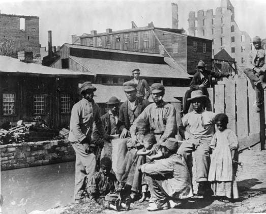 RICHMOND: FREEDMEN, c1865. A group of freed slaves in Richmond, Virginia. Photograph, c1865.  Copyright: xGRANGERx xGRANGERx 0260089