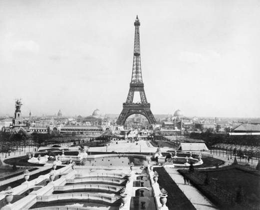 PARIS: EIFFEL TOWER, 1889. A view of the Eiffel Tower and the exhibition buildings on the Champ de Mars during the Exposition Universelle of 1889 in Paris, France. Photograph, 1889.  Copyright: xGRANGERx xGRANGERx 0264446