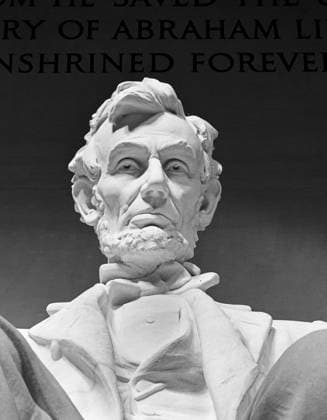 LINCOLN MEMORIAL: STATUE. Detail of marble sculpture of Abraham Lincoln by Daniel Chester French, in the Lincoln Memorial, Washington, D.C. Photograph by Carol M. Highsmith, late 20th century.  Copyright: xGRANGERx xGRANGERx 0325304