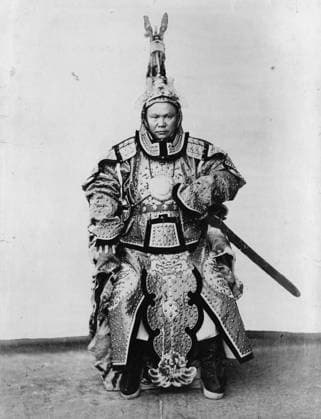 CHINA: BOXER REBELLION. A Chinese soldier photographed in ceremonial costume, during the Boxer Rebellion, 1900.  Copyright: xGRANGERx xGRANGERx 0623299