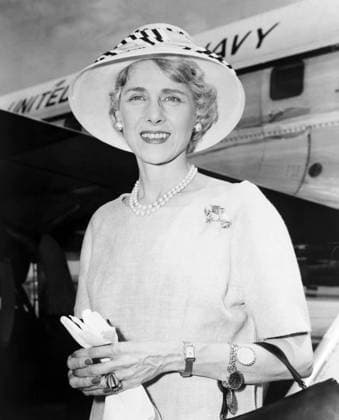 CLARE BOOTHE LUCE (1903-1987). American playwright, socialite, and congresswoman. Photographed at National Airport in Washington, D.C., 1956.  Copyright: xGRANGERx xGRANGERx 0636294