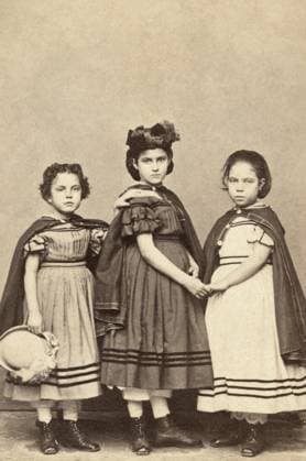 SLAVE CHILDREN, c1863. Rosina Downs, Rebecca Huger, and Augusta Broujey, slaves freed in New Orleans, Louisiana. Photograph, c1863.  Copyright: xGRANGERx xGRANGERx 0636801