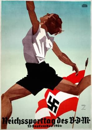 GERMANY: NAZI POSTER, 1934. Poster advertising the Reichssporttag des B.D.M. , or the Reich Sports Day of the League of German Girls, 23 September 1934. Poster designed by Ludwig Hohlwein.  Copyright: xGRANGERx xGRANGERx 0646064