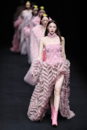 BEIJING, CHINA - MARCH 29: Models walk the runway at the MOE HO collection show by designe Mengmeng He on day seven of China Fashion Week A W 2024 at 751D Park on March 29, 2024 in Beijing, China.  Copyright: xChinaxNewsxServicex 111488235297