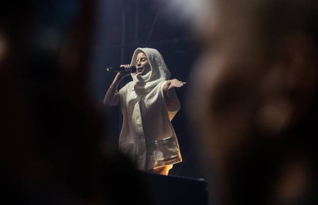 Musikfestival Paaspop in Schijndel, Die Antwoord Konzert SCHIJNDEL - Die Answer during a performance on the first day of Paaspop in Schijndel in Brabant. The outdoor festival season traditionally starts with the festival. ANP EVA PLEVIER netherlands out - belgium out  Copyright: xx x494806249x originalFilename: 494806249.jpg