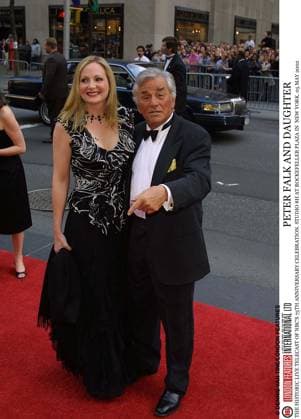 NBC 75TH ANNIVERSARY SPECIAL NY PETER FALK AND DAUGHTER ARRIVING TO THE HISTORIC LIVE TELECAST OF NBC S 75TH ANNIVERSARY CELEBRATION. STUDIO 8H AT ROCKEFELLER PLAZA IN NEW YORK. 05 MAY 2002, Credit:Anthony Dixon Avalon 0542394331