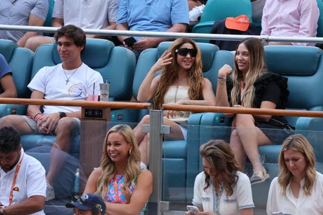 MIAMI GARDENS, FLORIDA - MARCH 31: Shakira watches from the VIP Suites Jannik Sinner from Italy defeat Grigor Dimitrov from Bulgaria in the men s single finals of 2024 Miami Open at Hard Rock Stadium on March 31, 2024 in Miami Gardens, Florida. Credit hoo-me.com MediaPunch Copyright: xmpi122x