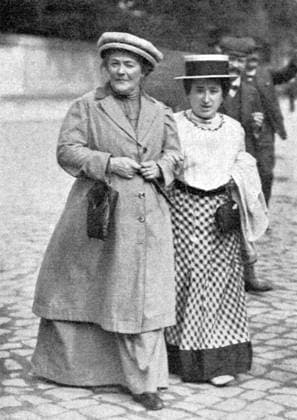 Germany: Clara Zetkin (1857-1933) with Rosa Luxemburg (1871-1919), 1910 Clara Zetkin (nee Eissner; 5 July 1857 20 June 1933) was a German Marxist theorist, activist, and advocate for women s rights. In 1911, she organized the first International Women s Day.<br ><br > Until 1917, she was active in the Social Democratic Party of Germany, then she joined the Independent Social Democratic Party of Germany (USPD) and its far-left wing, the Spartacist League; this later became the Communist Party of Germany (KPD), which she represented in the Reichstag during the Weimar Republic from 1920 to 1933.<br ><br > Rosa Luxemburg (also Rozalia Luxenburg; Polish: RoÅ¼a Luksemburg; 5 March 1871 15 January 1919) was a Marxist theorist, philosoph Copyright: xxPicturesxFromxHistoryx