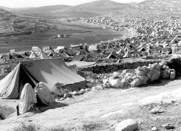 Israel Palestine: A refugee camp in the Jordan Valley for Palestinians driven from their homes by Israeli forces, 1948 The 1948 Palestinian exodus, known in Arabic as the Nakba (Arabic: an-Nakbah, lit. catastrophe ), occurred when more than 700,000 Palestinian Arabs fled or were expelled from their homes, during the 1947 1948 Civil War in Mandatory Palestine and the 1948 Arab Israeli War.<br ><br > The exact number of refugees is a matter of dispute, but around 80 percent of the Arab inhabitants of what became Israel (50 percent of the Arab total of Mandatory Palestine) left or were expelled from their homes.<br ><br > Later in the war, Palestinians were forcibly expelled as part of Plan Dalet in a policy of ethnic cleansing . Copyright: xxPicturesxFromxHistoryx